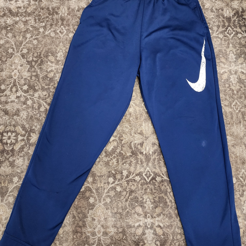 Nike Kids Navy Joggers with White Swoosh